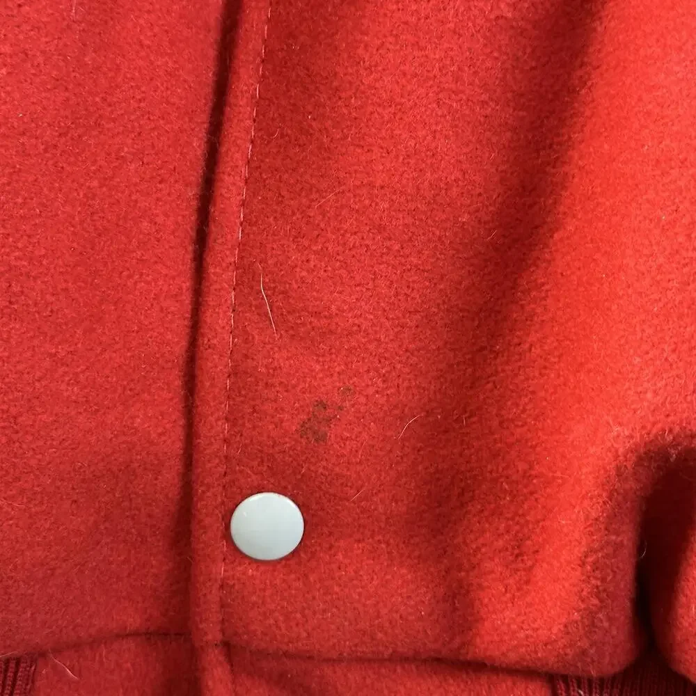 Vintage Holloway Varsity Jacket Mens XL Red Wool Mustangs Letterman P Patch